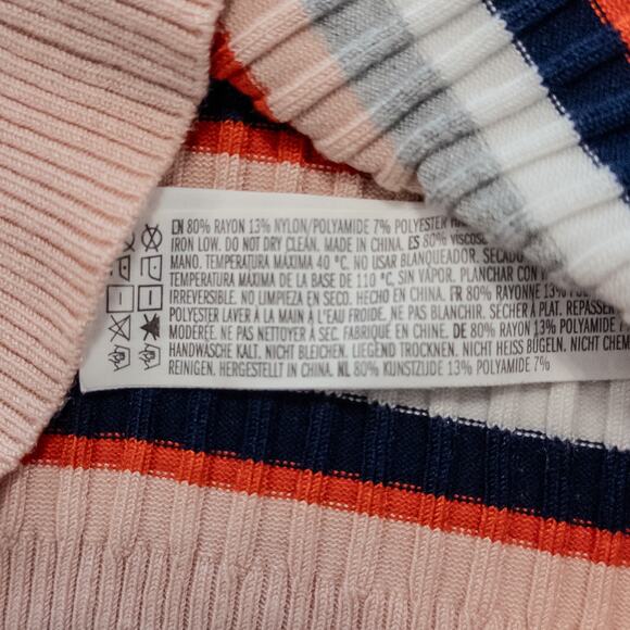 Forever 21 Striped Sweater - Women's Medium - Short Sleeve Ribbed Knit Crop Top - Picture 5 of 5